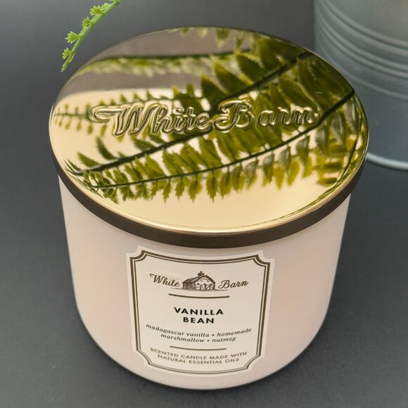 BBW Vanilla Bean White Barn Bath & Body Works 3 Wick Candle - Picture 4 of 10